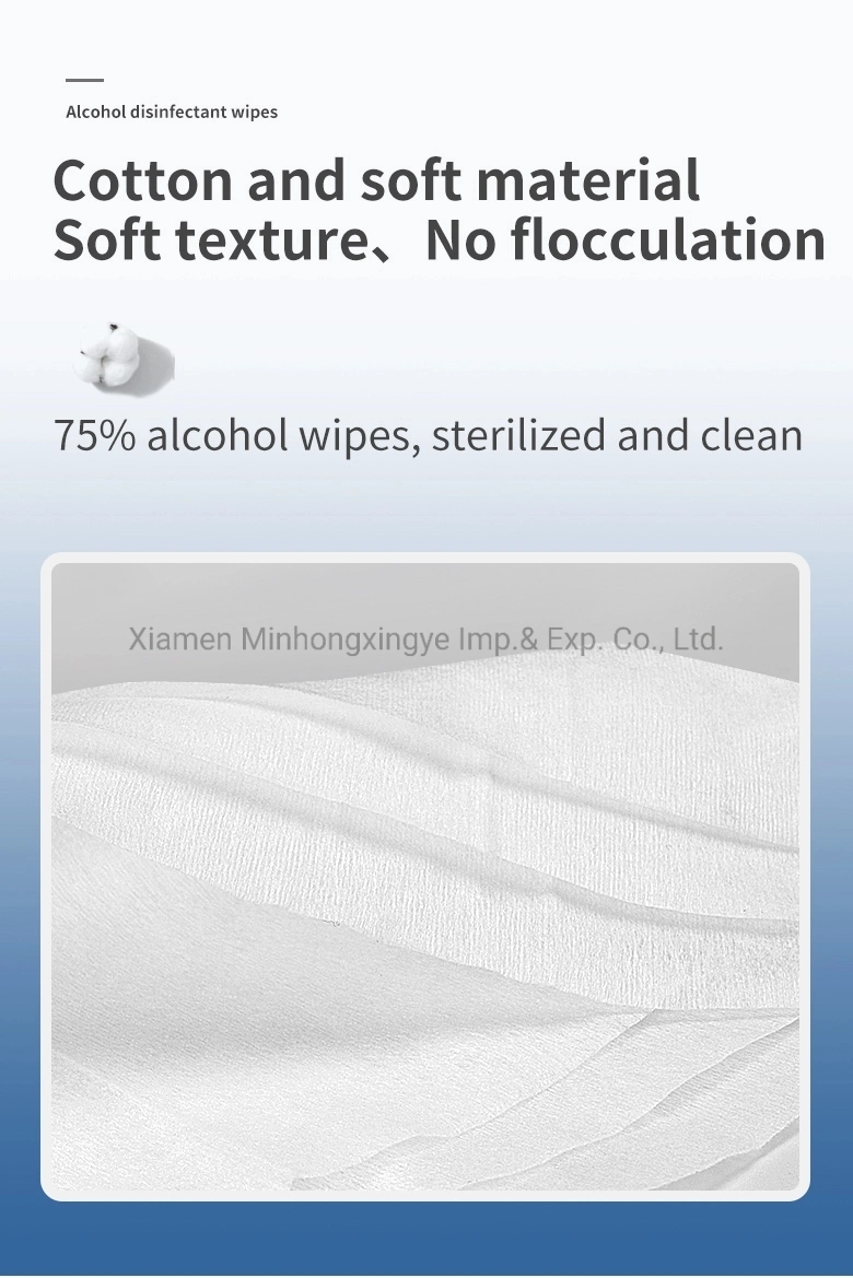 Medical Adult Wet Wipe Antibacterial 75% Alcohol Wet Wipes Disinfectant Wipes with Cap